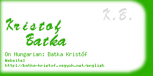 kristof batka business card